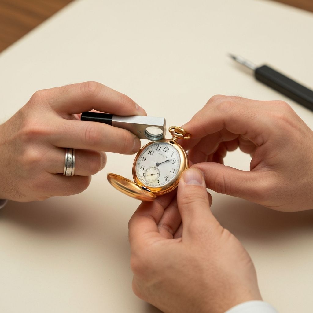 Experte begutachtet ein antikes Stück mit der Lupe